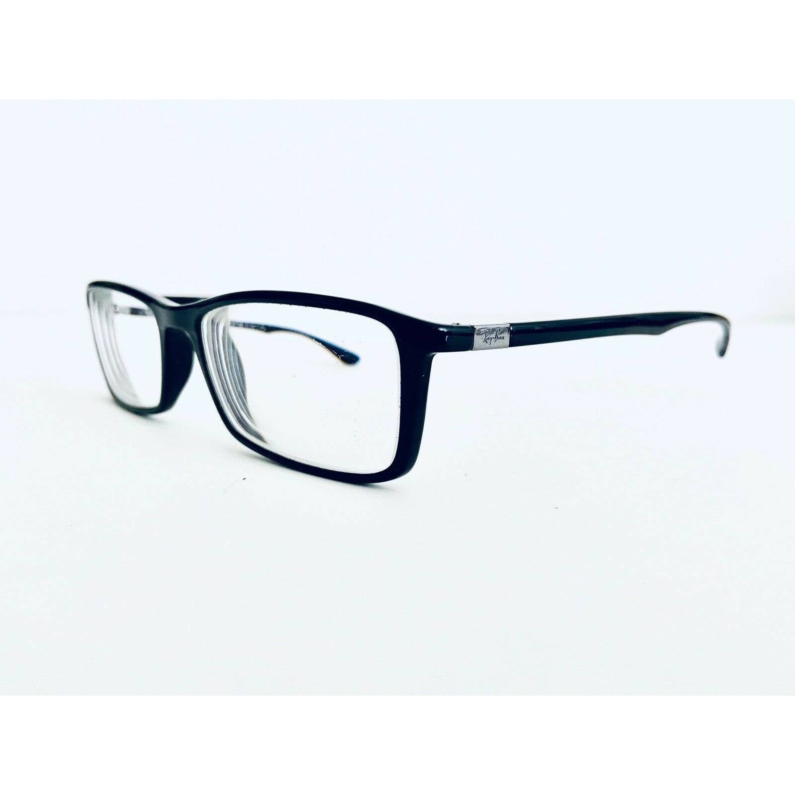 Rayban Black Thin Rectangular Glasses